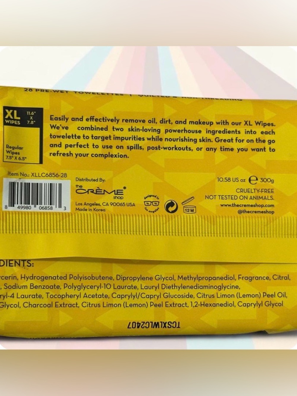 HTF The Creme Shop XL Wipes Charcoal Lemon 28-Ct (Pack of 6) - Picture 4 of 5